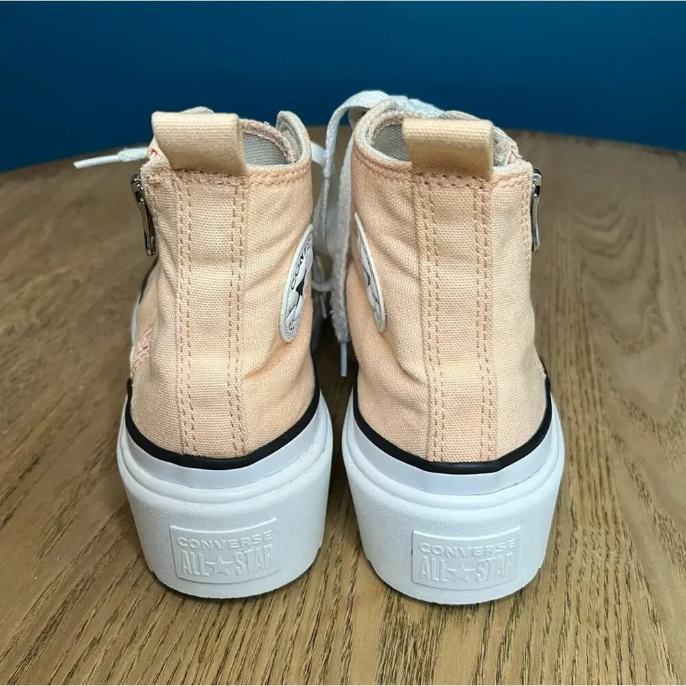 Converse Chuck Lugged Lift Hi Platform Sneaker Coral Canvas Kids 4 Women's 5.5